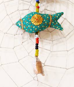 ของตกแต่งผนังแบบแขวนผนังสไตล์อินเดีย ดีไซน์ปลาสวยงาม งานฝีมือแบบโบโฮ เหมาะสำหรับตกแต่งบ้านและประตู - Product Image 5