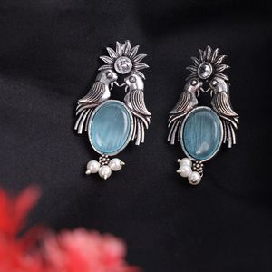 Pendientes colgantes SkyBlue con diseño de pájaro y sol, joyería colgante en forma de flor - Product Image 1