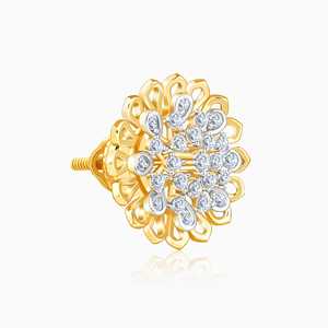 Boucles d'oreilles dorées en diamant Daisy Halo Lab Grown Boucles d'oreilles élégantes avec un design chic Daisy & Halo - Product Image 6