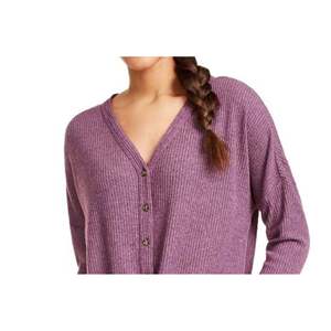 Top a costine con laccetti frontali Ultra Flirt Cozy per Ragazze, Viola, Taglia Media - Stile Casual - Product Image 2