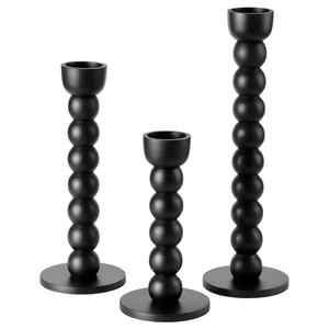Modern Black Metal Pillar Candle Holder Setof 3 Industrial Geometric <b>Decorative</b> Candlestick Holder for <b>Wedding</b> <b>Table</b> <b>Centerpiece</b> - Product Image 3