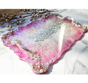 Bandeja de desayuno de estilo europeo bandeja de resina hecha a mano India platos suministros a granel restaurantes bandeja de decoración de boda - Product Image 5