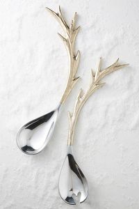 Juego de servidor de ensalada sostenible con mango de latón y acero inoxidable, herramientas de mezcla para servir ensalada de metal, utensilios de cocina, juego de servidor de ensalada - Product Image 5
