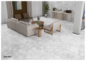 Carreaux en porcelaine vitrifiée haut de gamme 600x1200 mm, texture lisse de travertin, élégant grand format pour revêtement de sol - Product Image 5