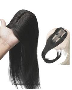 2x6 Pelucas de Cabello Indio con Base de Seda, Topper de Cabello 100% Remy, 100g - Product Image 1