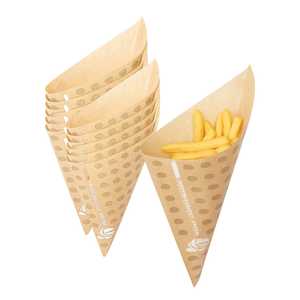 Coni 100 di carta oleana a prova di grasso marrone 21x30cm sacchetti di cibo monouso per Fast Food ristoranti piatti e ciotole di carta - Product Image 1