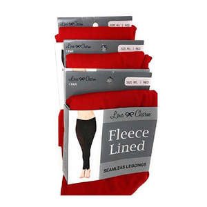 Leggings Senza Cuciture Foderati in Pile Rosso per Donna, Taglia Unica, Leggings Caldi con Vita Elastica, Materiale Sottile in Spandex, Disponibili Taglie Media e Grande - Product Image 2