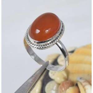 Anillo de bodas con ajuste de bisel de piedras preciosas de cornalina Ovalada para mujer, joyería de plata de ley 925, venta al por mayor a granel, hecho a medida - Product Image 1