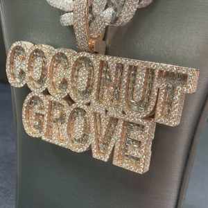 Nom personnalisé de haute qualité en argent Sterling 925 Hip Hop breloques glacées pendentif lien cubain VVS Moissanite diamant brillant brillant - Product Image 4