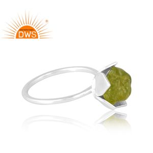 แหวนพลอยเพอริโดธรรมชาติสำหรับ925ผู้ผลิตเครื่องประดับตามสั่ง - Product Image 4