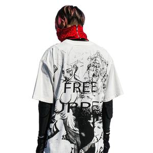 Customized Screen Printed Heavyweight Washed Crew Neck Oversize Vintage <b>Men's</b> 100% Cotton <b>T</b> <b>Shirt</b> - Product Image 2