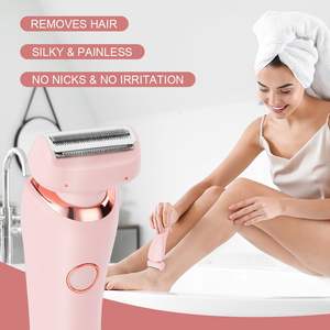 Afeitadora Eléctrica 2 en 1 para Mujer, Afeitadora Rotatoria de Doble Cuchilla para Uso en Seco y Húmedo, Indolora, para Rostro, Bikini, Piernas, Brazos y Cuerpo, Resistente al Agua IPX7, Lavable - Product Image 2