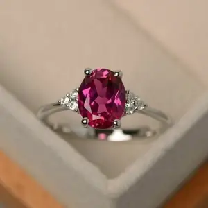 Anello di fidanzamento con pietra preziosa rubino certificato a mano 5.25 carata con argento Sterling 925 estremo di San Valentino al prezzo all'ingrosso