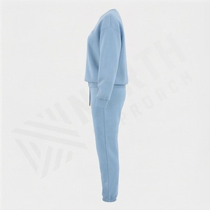 Ensemble de survêtement deux pièces pour femmes de qualité supérieure, 100% coton, motif de personnage, hauts courts, athlétique, gym, course à pied, jogging - Product Image 3