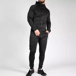 Survêtement à capuche en polyester et spandex à séchage rapide avec fermeture éclair complète pour hommes, joggings et survêtements Active Bottoms Sportswear - Product Image 2