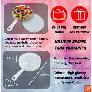 Contenedor de Alimentos Plegable Ecológico Reutilizable de PS Transparente con Forma de Piruleta Kwang Hsieh, Tapa Personalizada para Almacenamiento de Chocolate - Product Image 3