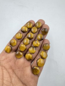 Alta calidad 12mm suave amarillo forma hexagonal cabujón Natural Ojo de Tigre piedra preciosa suelta para la fabricación de joyas gemas al por mayor - Product Image 2