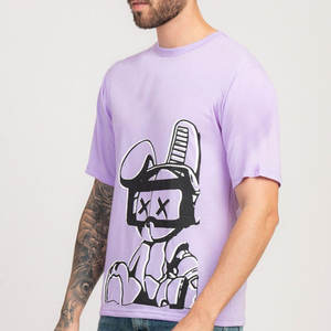 2025 ropa de calle para hombres cuello redondo personalizado 100% algodón hombres camisa de gran tamaño lisa en blanco 220 Gsm camiseta pesada al por mayor - Product Image 1