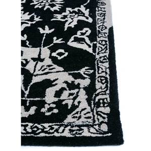 Tapis Imara en laine et viscose tufté à la main, motif floral rayé gris et noir, pour la maison, le couloir, la salle, taille rectangulaire, modèle Tra-13543 - Product Image 4