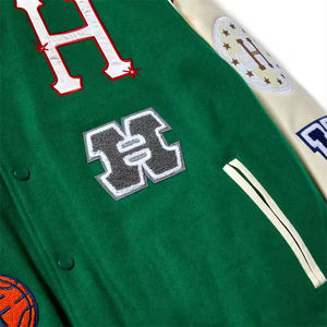 Veste bomber coupe-vent streetwear d'hiver personnalisée pour hommes, laine/polyester, logo brodé avec positions de logo personnalisées, vestes pour hommes - Product Image 5