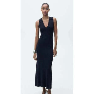 Vestido Largo de Punto Tricot sin Mangas con Cuello en V para Mujer de Jane's - Elegante Vestido Maxi de Color Sólido para Eventos Nocturnos y Ocasiones Especiales - Product Image 4