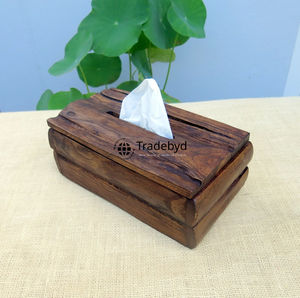 กล่องใส่กระดาษทิชชูไม้แกะสลักลายดอกไม้สุดหรู งานแฮนด์เมด ทันสมัย ทนทาน เหมาะสำหรับใช้ในบ้าน โรงแรม และสำนักงาน Tradebyd - Product Image 2