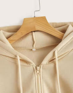 Ropa de mujer Impresión de logotipo personalizado Sudadera con capucha de manga larga con cremallera Sudaderas Mujer Crop Top Sudadera con capucha - Product Image 6