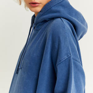 Sudadera con Capucha Larga de Algodón Grueso para Mujer, Estilo Lavado Ácido, Personalizada por el Fabricante - Product Image 5