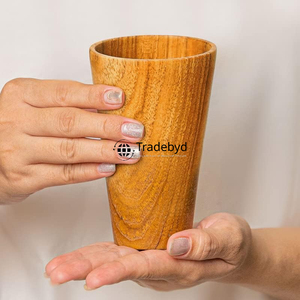 Tradebyd Verres écologiques en verre en bois rustique pour la décoration de la salle à manger et la maison par Tradebyd - Product Image 3