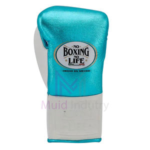 Handmade No Boxing No Life Boxing <b>Gloves</b> Metallic Blue Original Cowhide Leather Professional Boxing <b>Gloves</b> For Adults Training - Product Image 4