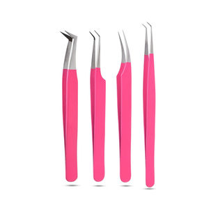 Pince à cils professionnelle en acier inoxydable coloré en gros anti-magnétique pointe lisse outils de précision poignée confortable pour - Product Image 4