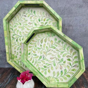 Plateau de service pour maison hôtel et restaurant Table à manger élégante Plateau de service décoratif TAQI CRAFT - Product Image 1