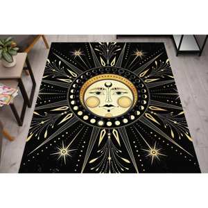 Tapis Zodiac Sun : Tapis d'astrologie moderne, tapis d'appoint antidérapant, tapis à poils doux - Product Image 1