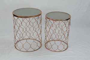 ชุดโต๊ะข้างและโต๊ะกาแฟทำจากไม้ทำรังแบบร่วมสมัยสำหรับห้องนั่งเล่นทำจากอินเดีย - Product Image 5