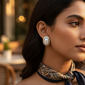 925 <b>Silver</b> Mother of <b>Pearl</b> Stud <b>Earrings</b> for Women Gift Product - Product Image 3