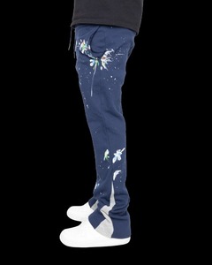 Custom <b>Sweat</b> <b>Pants</b> French Terry Baggy Stacked Flare <b>Men</b> Sweatpants 3d puff print stacked flared <b>pants</b> <b>men</b> - Product Image 2