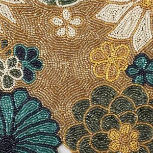 Sous-verre carré en verre fait main de 14 pouces, écologique, style américain, élégant, perlé, vert, pour la cuisine et la maison - Product Image 2