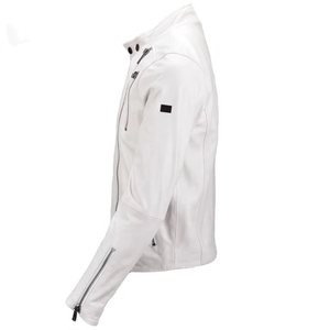 2025 Men's Leather Casual Jacket <b>Zip</b>-<b>Up</b> Winter Warm Windproof Sportswear Front Customizable Cotton Lined Washed Techniques - Product Image 3