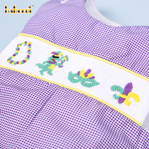 Overol Corto de Lujo para Bebés Niños, Bordado a Mano, Personalizado, OEM, ODM, BB2688 - Product Image 4