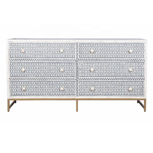 Belle table basse sur mesure avec thème floral complexe en couleurs bleu et blanc pour la décoration de la maison par l'artisanat croissant - Product Image 6