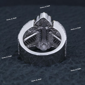 Anillo Cruzado con Micro Pavé de Diamantes Moissanite en Plata de Ley 925, Diseño Audaz Inspirado en la Fe - Product Image 5