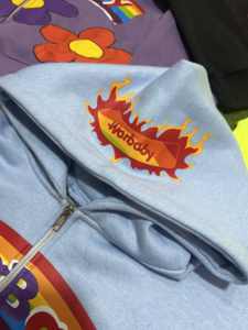 Sweat à capuche rétro uni teint personnalisé pour hommes coton épais bouffée impression bord coupé Streetwear hiver respirant rapide - Product Image 2