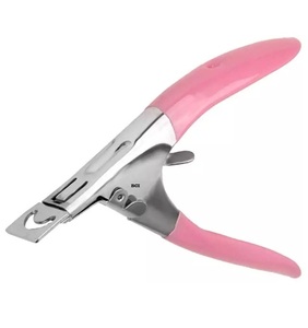 Cortaúñas acrílicas rosas, cortador de cutículas de borde recto de acero inoxidable - Product Image 1