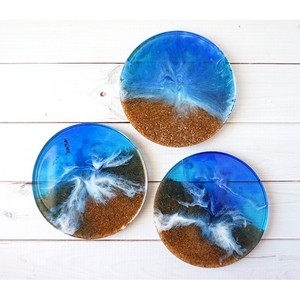 <b>Top</b> Quality Customize Coaster <b>Resin</b> and Wood Coaster Premium Quality Handmade Epoxy <b>Resin</b> Coaster for Coffee Tea Drink - Product Image 4