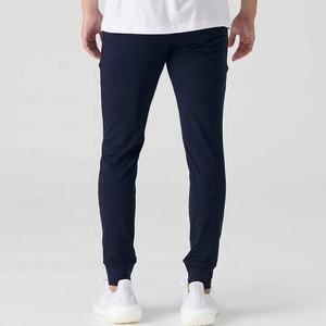 Wholesale Athletic Slim Fit <b>Stretchy</b> Plain Soft Joggers With Pocket Elastic Waist Drawstring Polyester Spandex Jogger Pant <b>Men</b> - Product Image 2