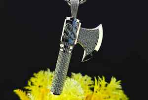 Hacha vikinga moissanita diamante colgante 925 Plata hacha de batalla Collar personalizado Hip Hop Guerrero joyería mitología nórdica moda - Product Image 5