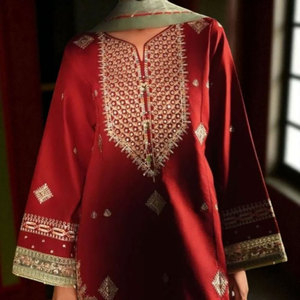 Tenue décontractée élégante brodée pour femmes prête à porter tenue quotidienne avec chemise longue pantalon et commande en gros Dupatta - Product Image 2