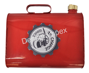 Bidon d'huile à moteur en tôle de fer Bidon d'huile à moteur décoratif de qualité supérieure peint à la main Bidon de carburant fossile fini rond - Product Image 3