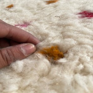 Tapis de couleur blanche avec de beaux tapis de designer à motifs de points motif d'impression de bloc de main Dhurries 100% tapis matériels en coton - Product Image 3