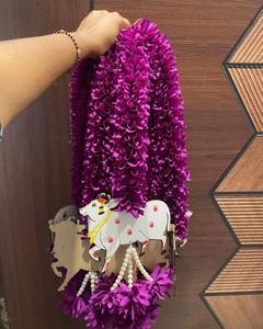 ผ้าแขวนวัวตกแต่งแบบดั้งเดิมอินเดียใต้ Pichwai ตกแต่งงานแต่งงานแบบดั้งเดิมของแขวนตกแต่งแบบอินเดีย - Product Image 3